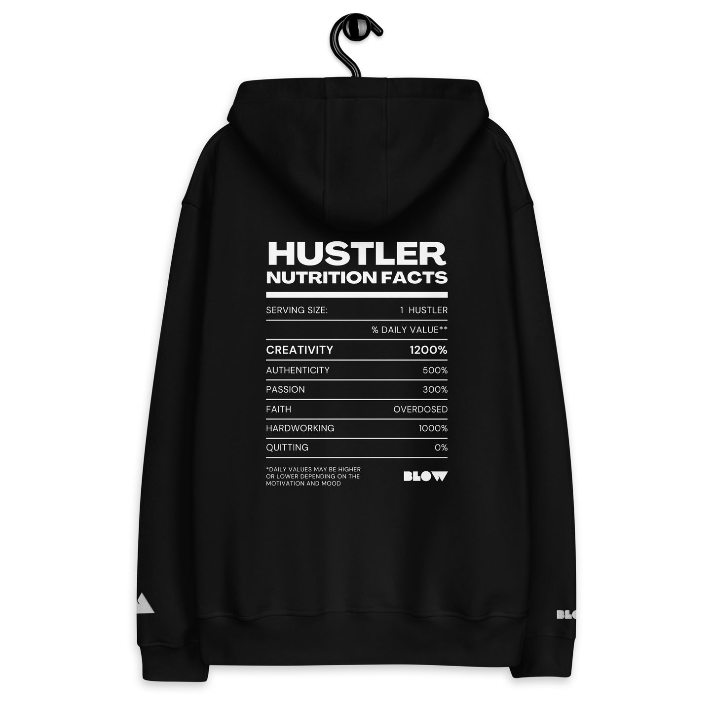 BLOW | LIMITED EDITION | HUSTLERS NUTRITIONAL FACTS | EMBROIDERED PREMIUM ECO HOODIE
